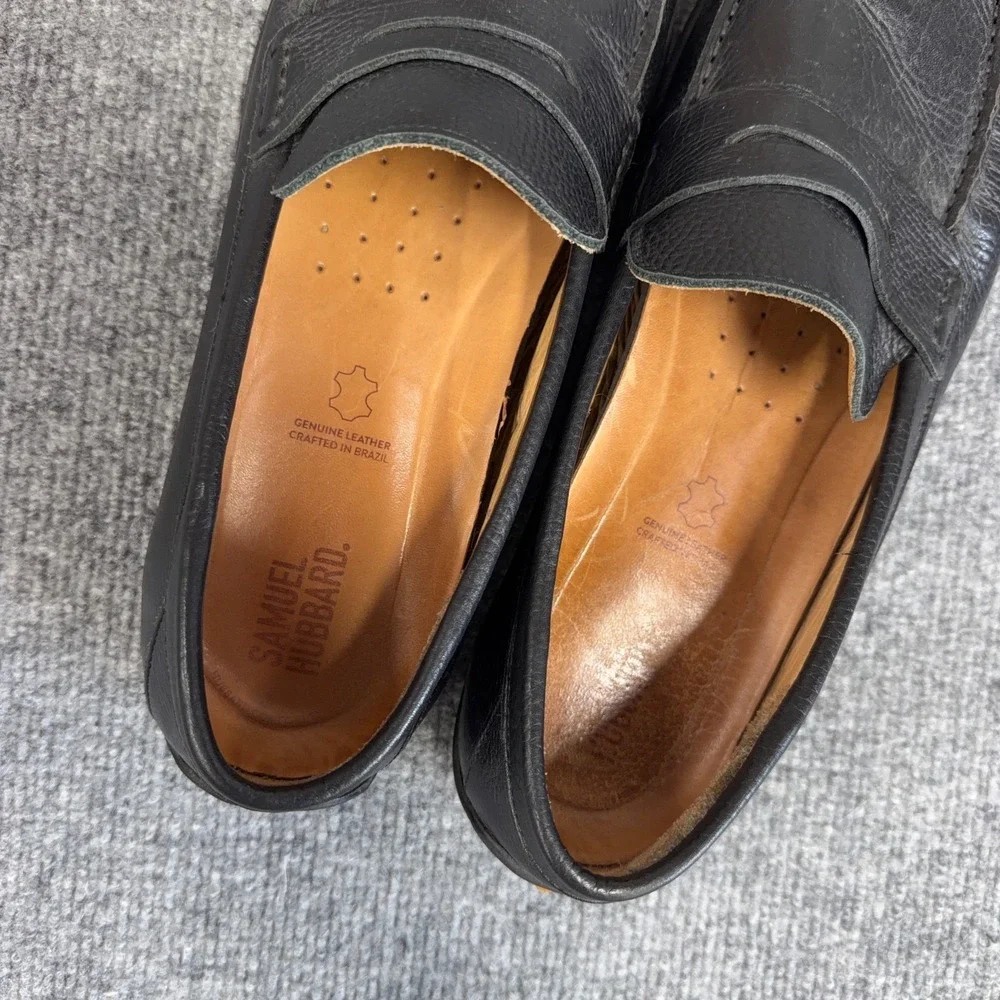 Samuel Hubbard Free Spirit Driving Moc Penny Loafers Mens 13 Black Leather Shoes